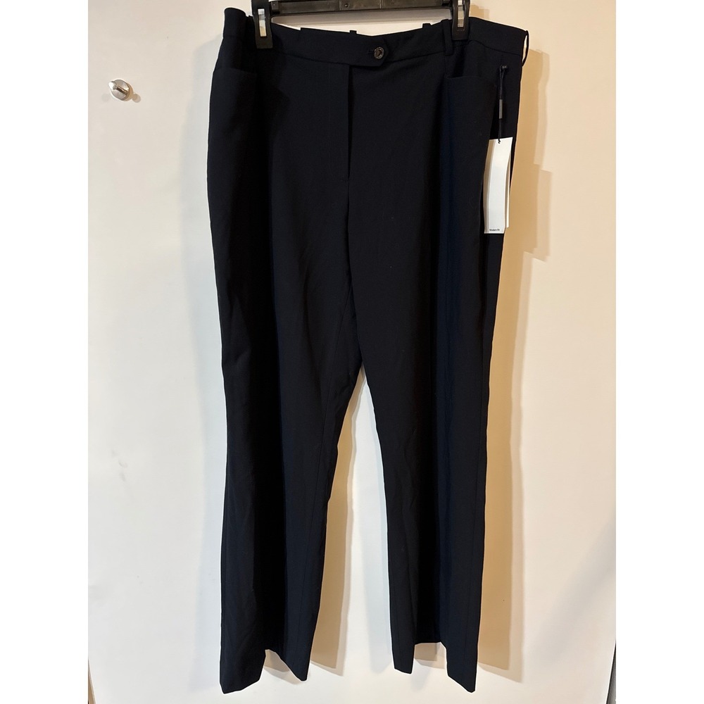 Calvin Klein Womens navy m odern Fit Straight Leg Dress Pants Size 16 NWT
